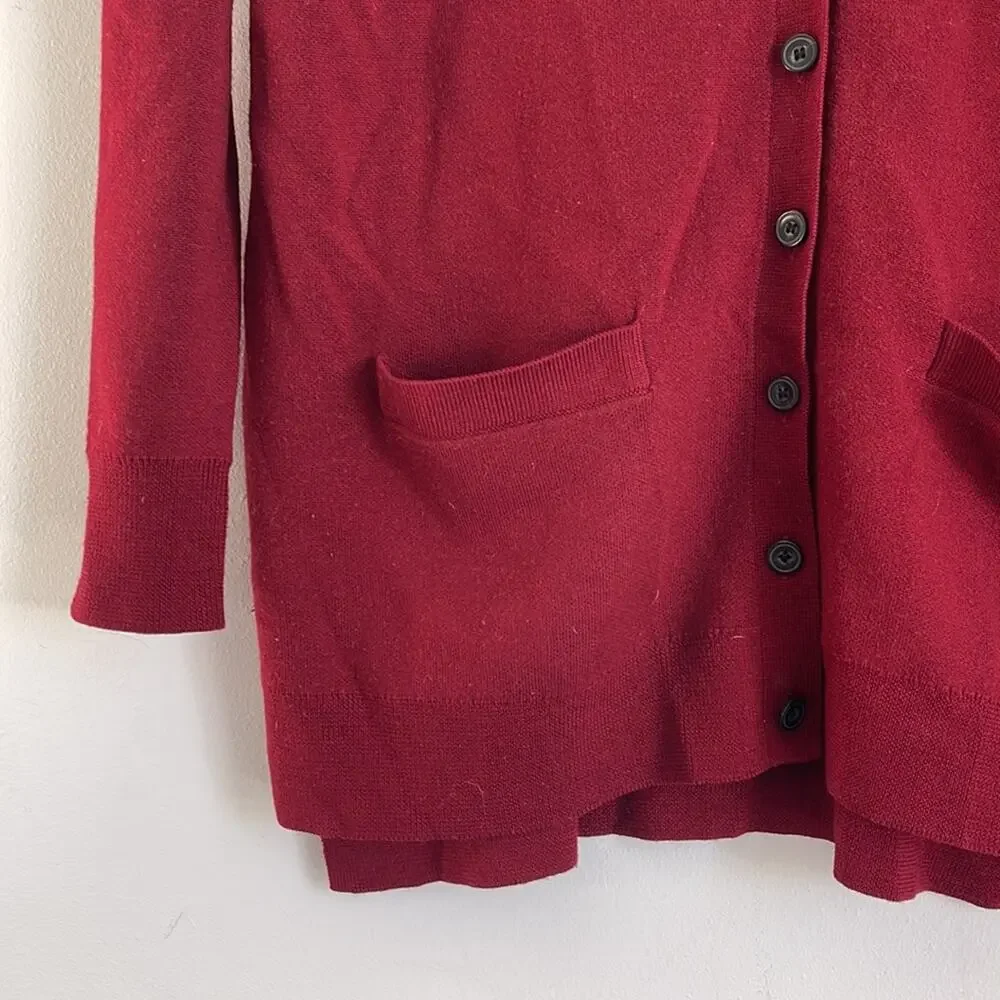 J. Crew Merino Wool blend dark academia button up knit cardigan sweater sz S